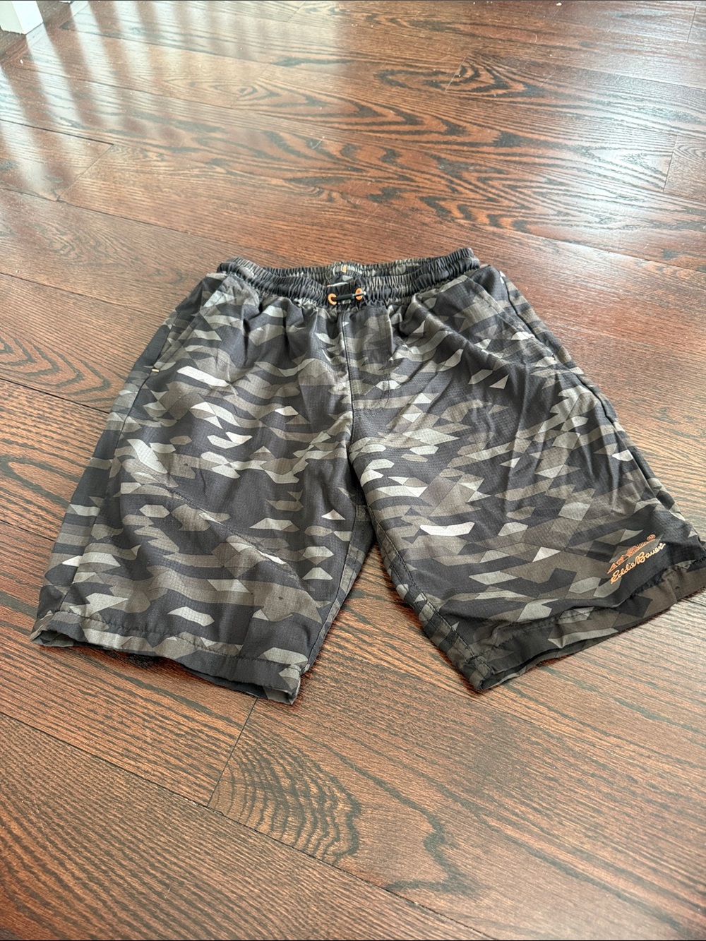 Eddie Bauer Boys' Gray Camo Athletic Shorts